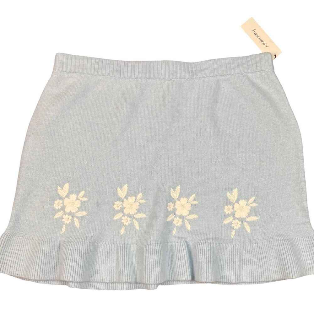 NWT Francesca's Women's Sweater Blue Skirt